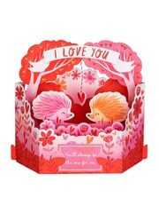 Hallmark Pink 3D & Pop-Up Cute Hedgehogs Valentines Card - Image 3 of 6
