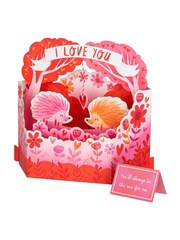 Hallmark Pink 3D & Pop-Up Cute Hedgehogs Valentines Card - Image 5 of 6