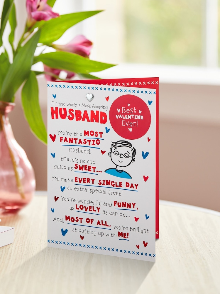 Hallmark Red Husband Funny Cartoon Valentines Card - Image 1 of 4