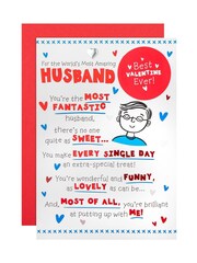 Hallmark Red Husband Funny Cartoon Valentines Card - Image 2 of 4