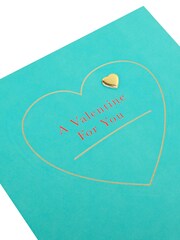 Hallmark Green Embossed Heart Valentines Card - Image 3 of 4