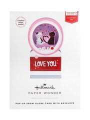 Hallmark Red 3D Pop-Up Musical Snow Globe Valentines Card - Image 6 of 6