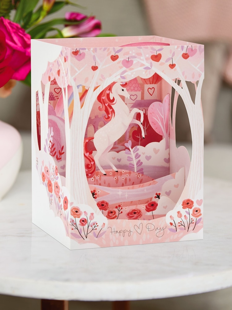 Hallmark Pink 3D Pop-Up Magical Unicorn Valentines Card - Image 1 of 5