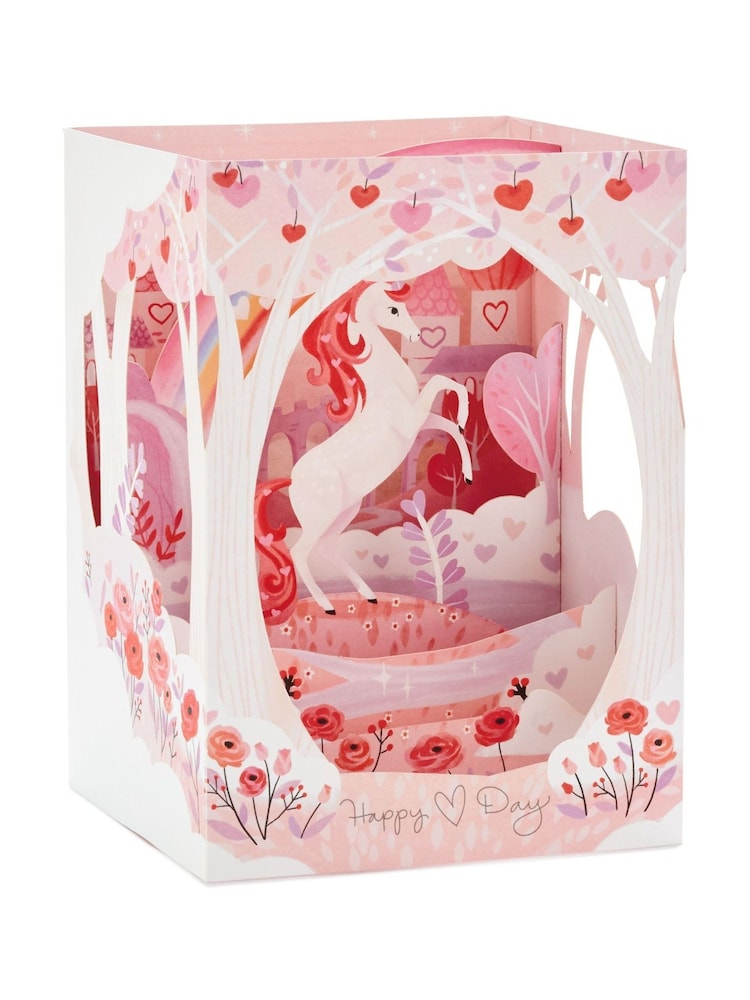 Hallmark Pink 3D Pop-Up Magical Unicorn Valentines Card - Image 2 of 5