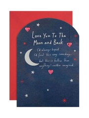 Hallmark Blue One I Love Moon and Back Valentines Card - Image 2 of 5