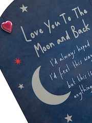 Hallmark Blue One I Love Moon and Back Valentines Card - Image 4 of 5