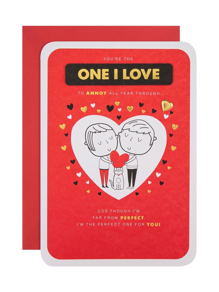 Hallmark Red One I Love Cute Heart Valentines Card - Image 2 of 5