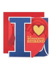 Hallmark Blue Husband 3D Fold Out Banner Valentine's Card - Image 2 of 6