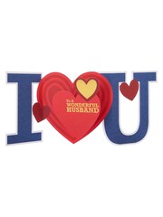 Hallmark Blue Husband 3D Fold Out Banner Valentine's Card - Image 3 of 6
