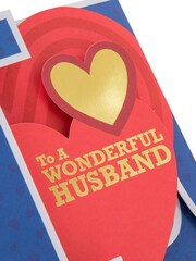 Hallmark Blue Husband 3D Fold Out Banner Valentine's Card - Image 4 of 6