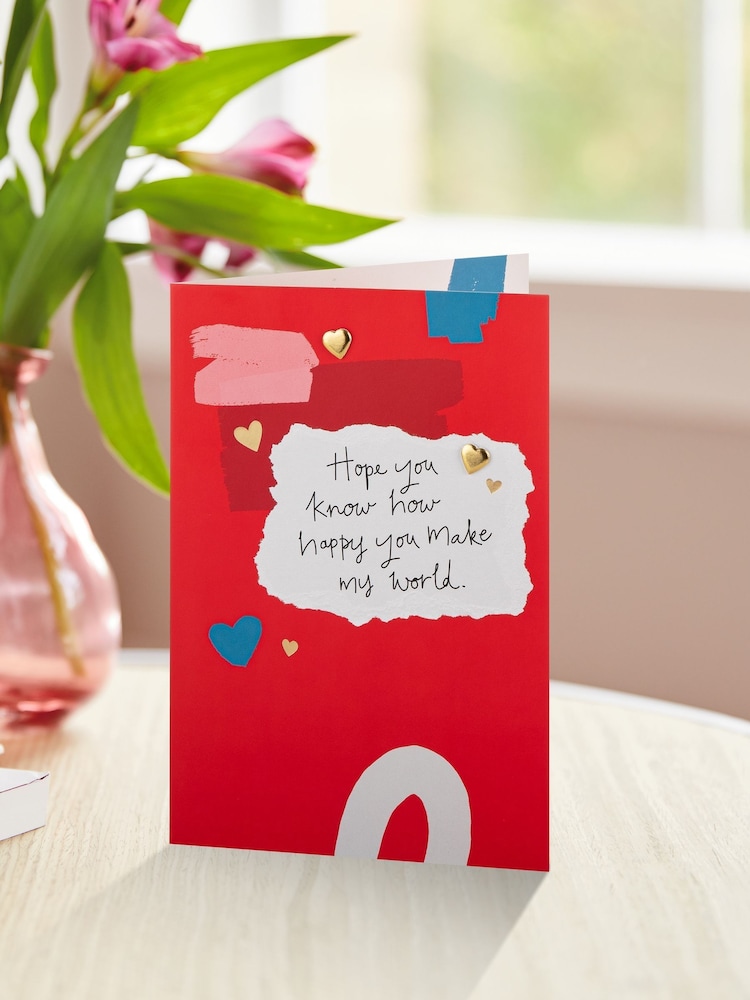 Hallmark Red Personalisable Valentines Card with Stickers - Image 1 of 5