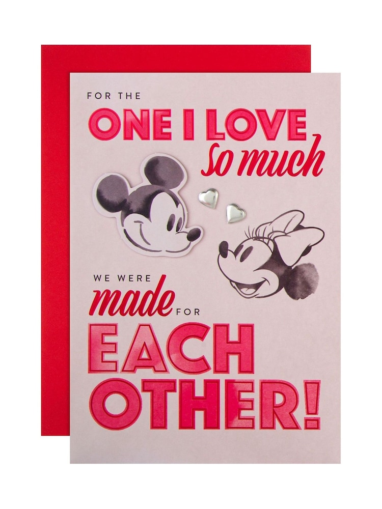 Hallmark Red One I Love Mickey Mouse Valentines Card - Image 2 of 5