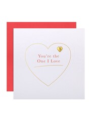 Hallmark White One I Love Embossed Heart Valentines Card - Image 2 of 4