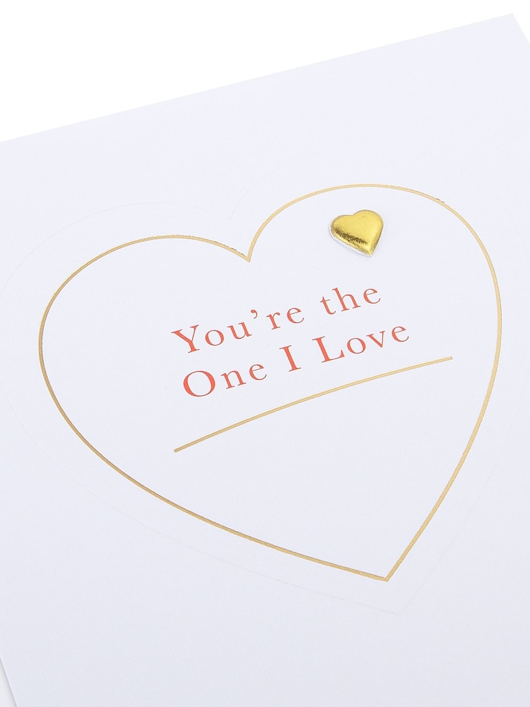 Hallmark White One I Love Embossed Heart Valentines Card - Image 4 of 4