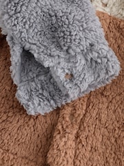 Neutral/Tan Scandi Colorblock Borg Fleece Shacket (3mths-7yrs) - Image 5 of 6
