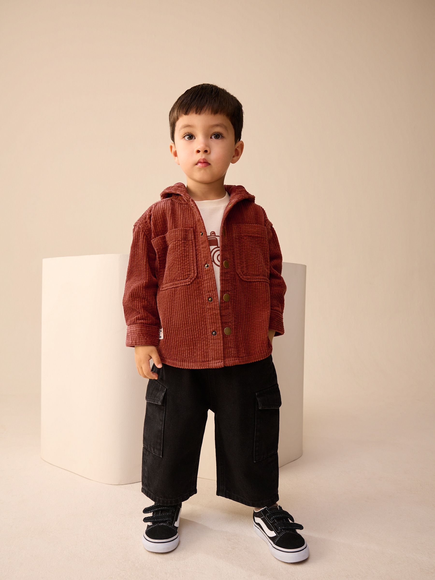 SHOOP 19AW CORDUROY RED JASPER JACKET Rust Red Hooded Corduroy 