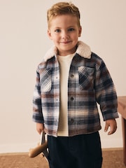 Blue Borg Lined Check Shacket (3mths-7yrs) - Image 1 of 10