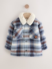 Blue Borg Lined Check Shacket (3mths-7yrs) - Image 5 of 10