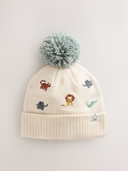Neutral Safari Embroidered - Gorro con pompón (3 meses-10 años) - Imagen 1 de 4