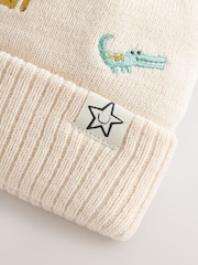 Neutral Safari Embroidered - Gorro con pompón (3 meses-10 años) - Imagen 2 de 4
