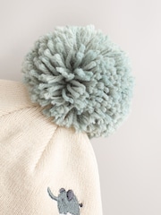 Neutral Safari Embroidered - Gorro con pompón (3 meses-10 años) - Imagen 3 de 4