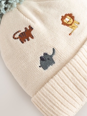 Neutral Safari Embroidered - Gorro con pompón (3 meses-10 años) - Imagen 4 de 4