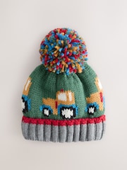 Verde tractor - Gorro con pompón (3 meses-10 años) - Imagen 1 de 3