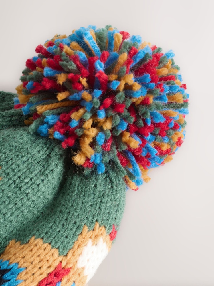Verde tractor - Gorro con pompón (3 meses-10 años) - Imagen 3 de 3