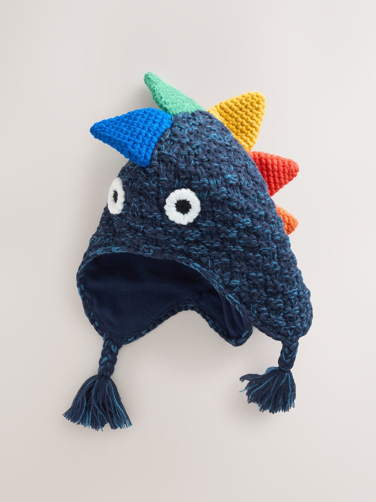 Navy Dino Spike Inca Hat (3mths-10yrs) - Image 1 of 4