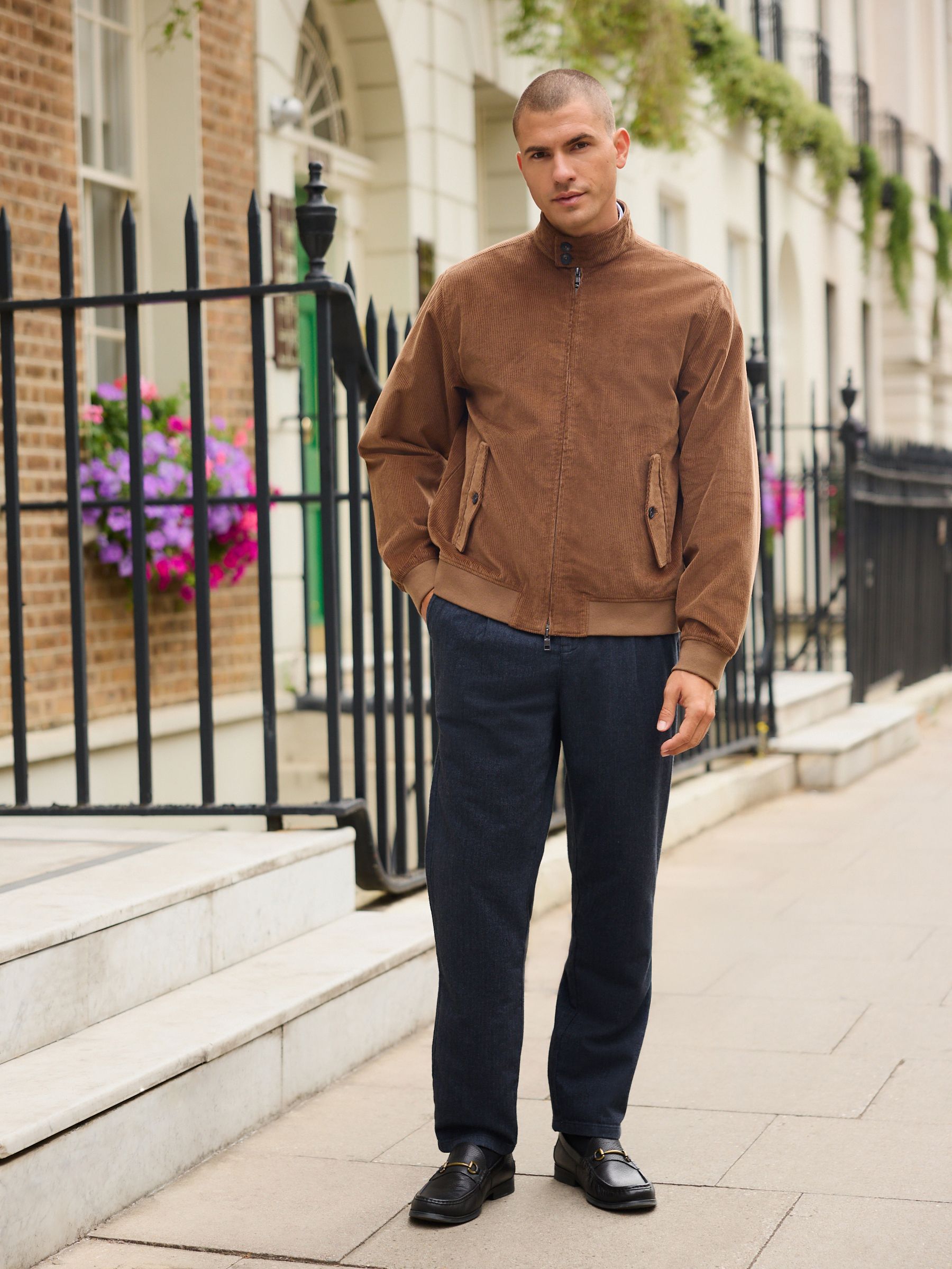 Buy Tan Brown Corduroy Harrington Jacket from Next Canada