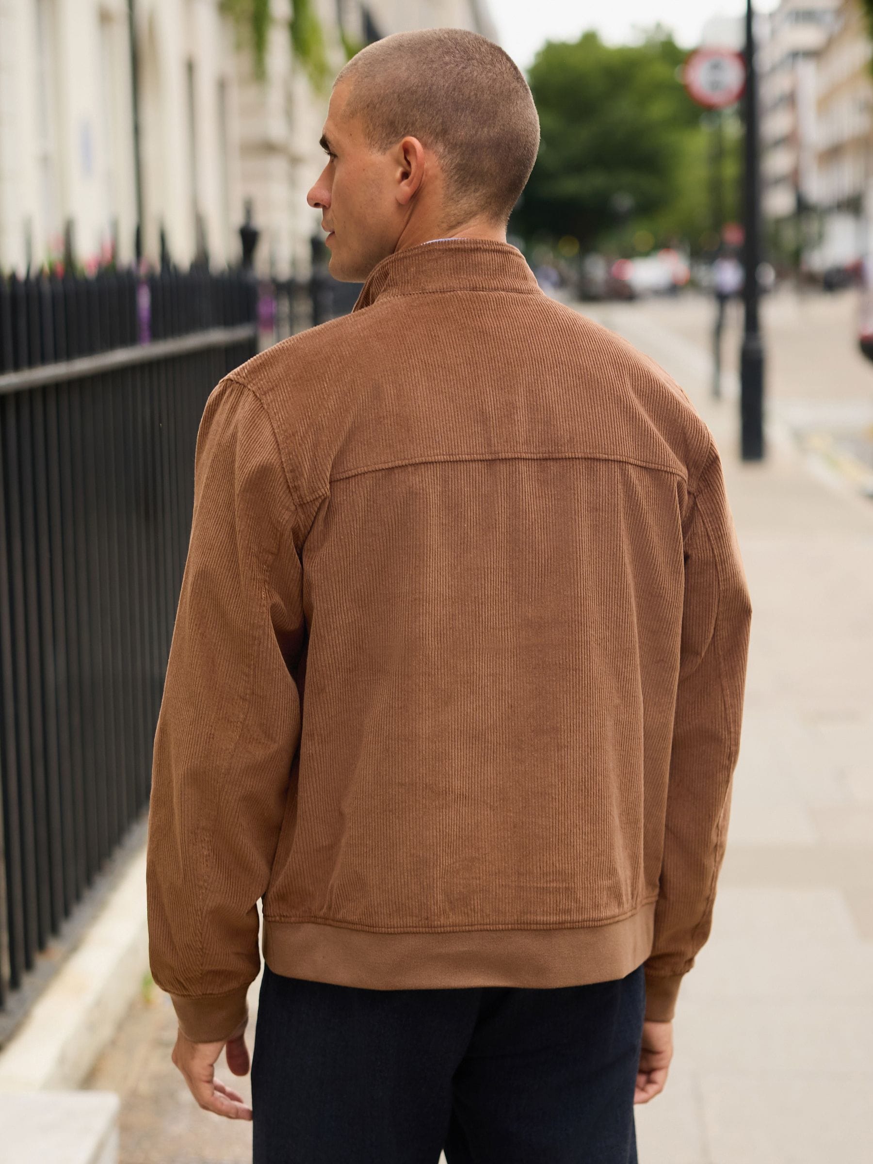 Buy Tan Brown Corduroy Harrington Jacket from Next Canada