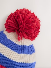 Red/Blue Emergency Vehicles Stripe Bear Pom Hat (3mths-10yrs) - Image 3 of 3