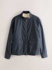 Navy Blue Borg Lined Shower Resistant Harrington Jacket - Image 10 of 15