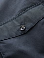 Navy Blue Borg Lined Shower Resistant Harrington Jacket - Image 15 of 15