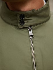 Khaki Green Borg Lined Shower Resistant Harrington Jacket - Image 5 of 14