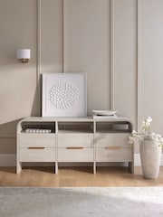 Light Natural Mia Oak Effect Space Saving Large Sideboard - Image 1 of 9