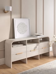Light Natural Mia Oak Effect Space Saving Large Sideboard - Image 2 of 9