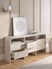 Light Natural Mia Oak Effect Space Saving Large Sideboard - Image 3 of 9