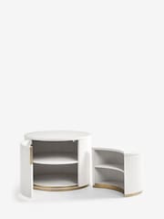 White Emilie Nest of 2 Storage Coffee Tables - Image 8 of 10