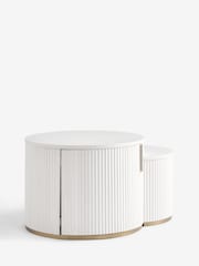 White Emilie Nest of 2 Storage Coffee Tables - Image 9 of 10