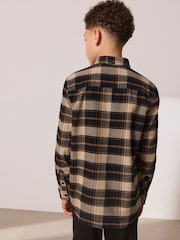 Tan Brown Long Sleeve Brushed Cotton Check Shirt (3-16yrs) - Image 3 of 8