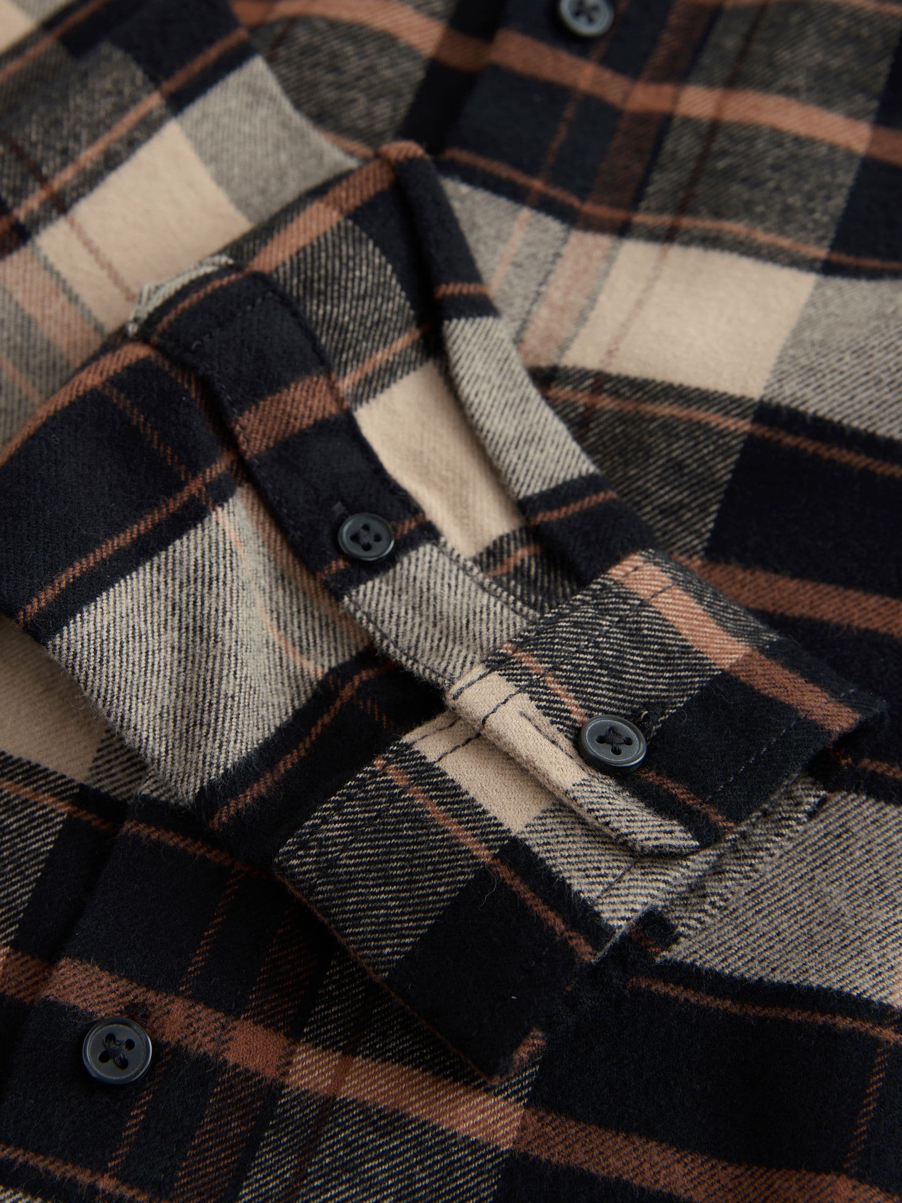 Buy Tan Brown Long Sleeve Brushed Cotton Check Shirt (3-16yrs