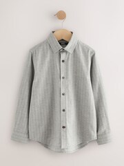 Grey Long Sleeve Herringbone Shirt (3-16yrs) - Image 1 of 5