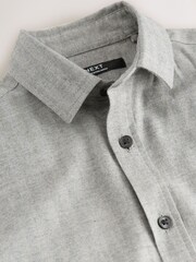 Grey Long Sleeve Herringbone Shirt (3-16yrs) - Image 4 of 5