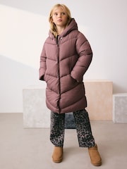 Mocha Brown Shower Resistant Faux Fur Lined Hooded Padded Coat (3-16yrs) - Image 1 of 9