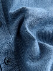 Blue Long Sleeve Herringbone Shirt (3-16yrs) - Image 8 of 9