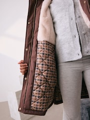 Mocha Brown Waterproof Faux Trim Padded Parka (3-16yrs) - Image 3 of 12