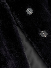 Black Faux Fur Longer Length Coat (3-16yrs) - Image 7 of 7