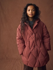 Rust Brown Shower Resistant Skirted Duvet Coat (3-16yrs) - Image 1 of 10