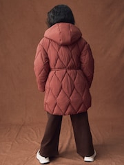 Rust Brown Shower Resistant Skirted Duvet Coat (3-16yrs) - Image 3 of 10